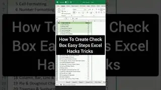 how to Create Check List in Excel shortsTips #exceltips #computereducation #blackboard #studytool
