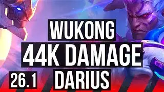 WUKONG vs DARIUS (TOP) | 44K damage, Good KDA: 21/3/6 | EUW Master | 26.1