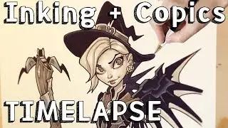 INKING + COPIC MARKER TIMELAPSE... with Witch Mercy!