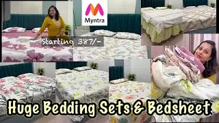 Huge Myntra Home Decor Bedsheets Haul | Fitted Bedsheets | Bedding Sets | Designer Bedcover 