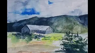 Watercolor Demo: White Mountains, Mount Lafayette with Hut