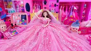 23 Minutes Satisfying Unboxing BARBIE Royal Pink Princess Dress with Cute Dolls Collection ASMR