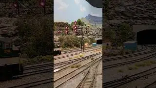 Coal Drag knocking down signal #train #hoscale #bcmrc #longfreight #coaltrain #railway #railroad