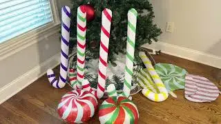 Christmas Decoration 12 Pcs Inflatable Candy Canes Lollipop Balloon - REVIEW