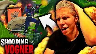 SHOPPING CART TRICKSHOTS & RAMPE BYGGING PÅ FORTNITE!! 🛒💨 VICTORY ROYALE MED HANDLEVOGN!!