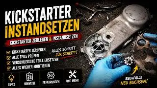 Kickstarter Instandsetzen an einen Piaggio Scootermatik - Zerlegen sowie Neu Buchsen der Kickerwelle
