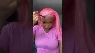 Slay Pink Hair!💟13x4 Transparent Lace Frontal Wig Review #customwigs #elfinhair #shorts #viral