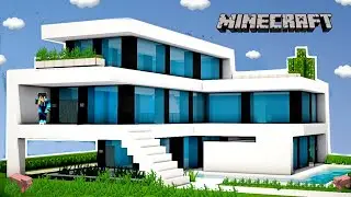 ✔ How to make a MODERN HOUSE in MINECRAFT | SUPER EASY | -TUTORIAL # 16