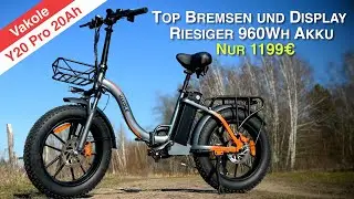⚡️Aktuelles Schnäppchen ⚡️Vakole Y20 Pro 🚴🏼‍♂️ Falt-Fat-Bike mit riesigem Akku und tollem Display