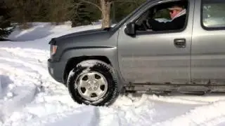 Mazda MPV and Honda Ridgeline playing in the snow!