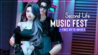 Second Life MUSIC FEST event | FREE GIFTS Unisex | Second Life PARTY :D with friends