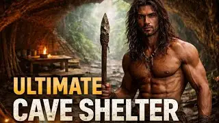 From Bare Cave to Survival Shelter : No Talking ASMR Build!