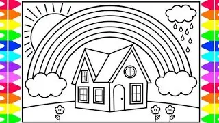 cute rainbow colour drawing easy with colour step by step drawing for beginners