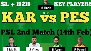 KAR vs PES Dream11 Prediction | Karachi Kings vs Peshawar Zalmi Dream11 Team Today's Match.