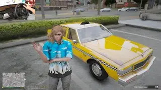 Gta 5 Let's Go To Work As Female Rusty Cab Taxi Driver - G923 Steering Wheel!