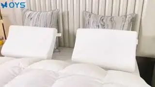 OYS Contour Latex Pillow for Sleeping 100% Natural Latex Bed Pillows with Polyester Cover