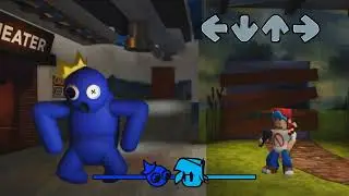 Rainbow Friends FNF mod Blue VS BoyFriend Friday Night Funkin Mod Roblox