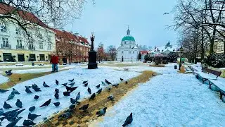 Warsaw Poland, A winter morning in the old town【4K Walking Tour】