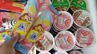 Drama beli es krim Walls paddle pop rainbow and Cornetto black and white di Indomaret #icecream 