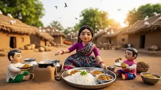 Miniature Puppet Village Cooking 🧵 | Satti Sorru Traditional Recipe | Real Village ASMR