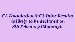 CA Foundation & CA Inter Nov 2020 Exam  Results