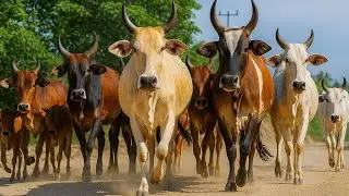 Video Herding Hundreds of Tame Cows Every Day, Cow sounds, Cows Video, Walking cows, Funny Cows,40