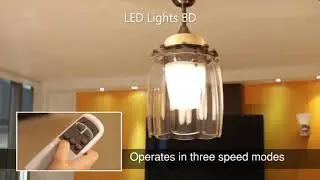 Opus Ceiling Fan with LED Light - Transparent 8 Blade