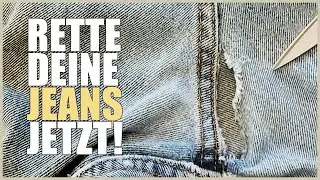 Gerissene Jeans reparieren, Riss an der Gesäßnaht flicken. Rette deine Jeans!