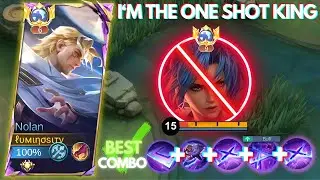 NOLAN VS KARINA, NOLAN IS THE ONE SHOT KING! BEST ONE HIT DELETE BUILD AND EMBLEM NOLAN 2024 | MLBB