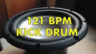 121 BPM Kick Drum Metronome, 121BPM Bass Drum Thump, 4 on the Floor Kick, 121 Beats Per Minute Bombo