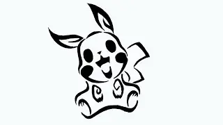 How to draw Pikachu Logo Drawing from Pokemon | Pikachu easy Face Drawing step by step as Tattoo