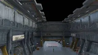 Hangar X Top Door Inside Camera Test - Render Evee - Blender - DAZ Studio