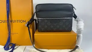 Louis Vuitton Outdoor Messenger Bag Monogram Eclipse Taiga Black M30233 Calfsin Men's Bag Unboxing