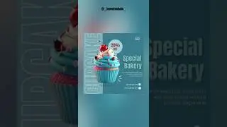 DAY-22/25 of Social media post design in canva✨️#cupcakeposter #canvatutorial