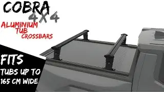 2 x Premium Universal Cross Bars Black Aluminium Heavy Duty For Tub Crossbars Suits Tubs Upto 165 CM
