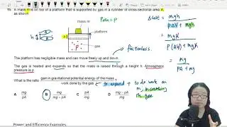 5.1f Ex2 ON18 P11 Q15 Gas Expansion and GPE | AS work Energy Power | CAIE A Level 9702 Physics