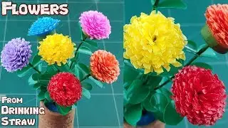 DIY Drinking Straw Crafts Ideas | How to Make Portulaca Grandiflora Flowers Tubes Tutorials Ep.25