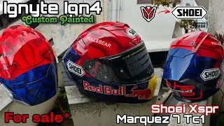 Custom helmet painting Ignyte Ign4 to Shoei Xspr pro Marquez 7 | GJ05  | ShantanuRc1 #marcmarquez 