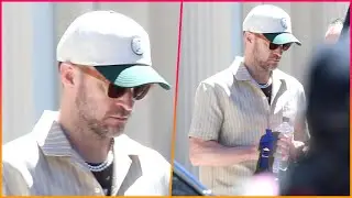 Justin Timberlake leaves New York City in a van, before making a joke about his DWI