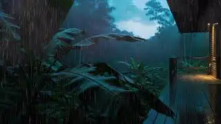 Sleep Instantly with Jungle Rain and Mild Sky Thunder 🌧️
