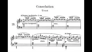 Burgm&uuml;ller Op.100 No.13 (Complete) Consolation - 25 easy and progressive studies for piano