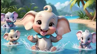 🐘 Baby Elephants Splashing Water Everywhere 💦🎶 | Fun Action & Learning Song for Toddlers