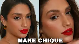 MAQUIAGEM CHIQUE | C&Iacute;LIOS GRANDES E BATOM VERMELHO *maquiagem para tudo*
