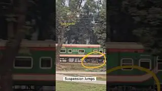 Speedy Train coach bogie suspension jumps. #railway #track #shorts