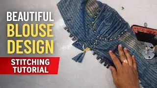Designer Blouse Back Neck Design | Step by Step Stitching Tutorial