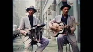 Ralph Willis & Washboard Pete Sanders - I've Been Living with the Blues live [Colourised] 1950s