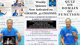 FAI UN QUIZ || 10 DOMANDE SUL DOMINIO DI UNA FUNZIONE || MAT 102 || GMAETS_41