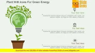 Plant With Icons For Green Energy Powerpoint Template