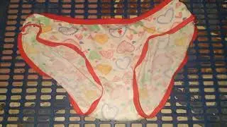 Celana dalam  bekas pakai cewek SMA motif love/used women's panties