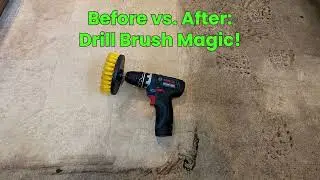 Before vs. After: Drill Brush Magic on Kitchen Floor!